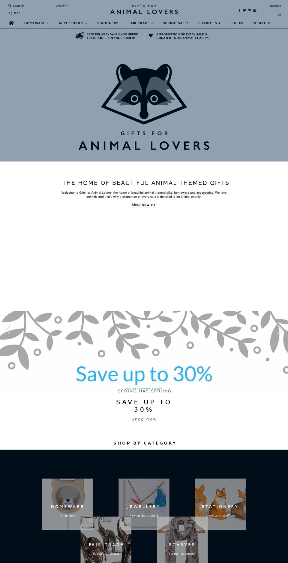 Gifts Shopify theme site example giftsforanimallovers.co.uk