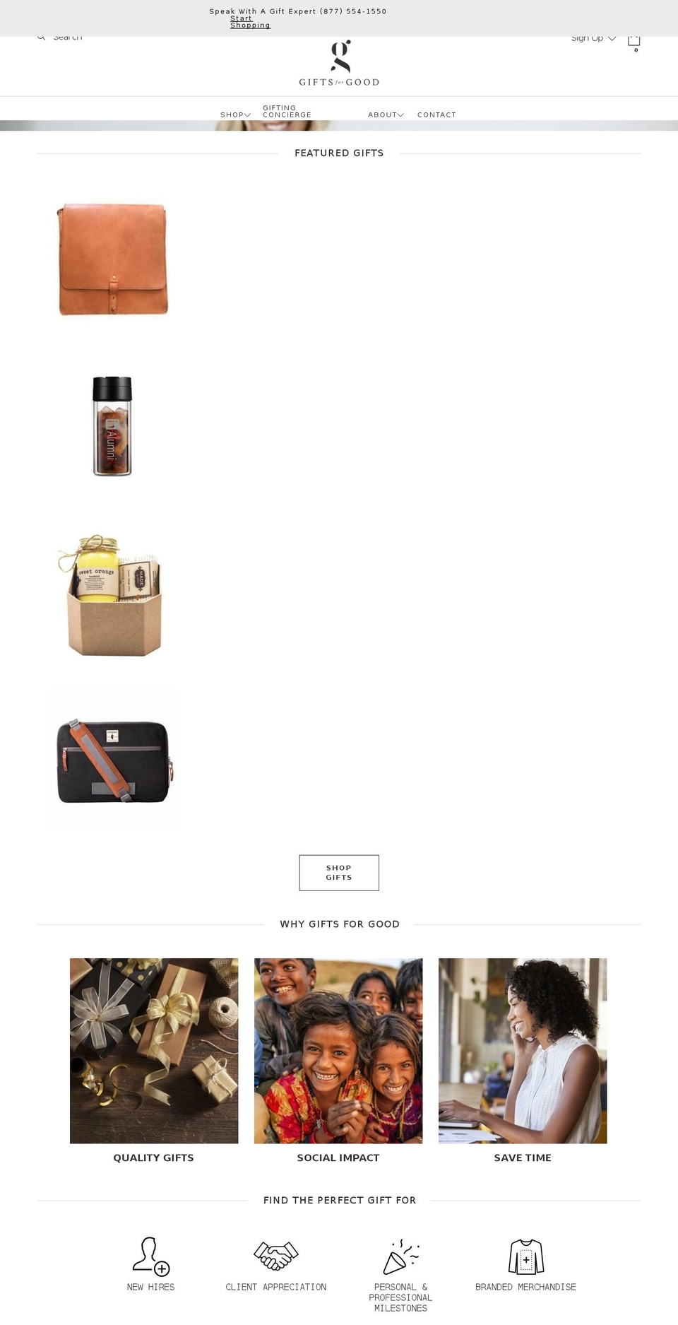 giftsforgood.com — Shopify storefront screenshot