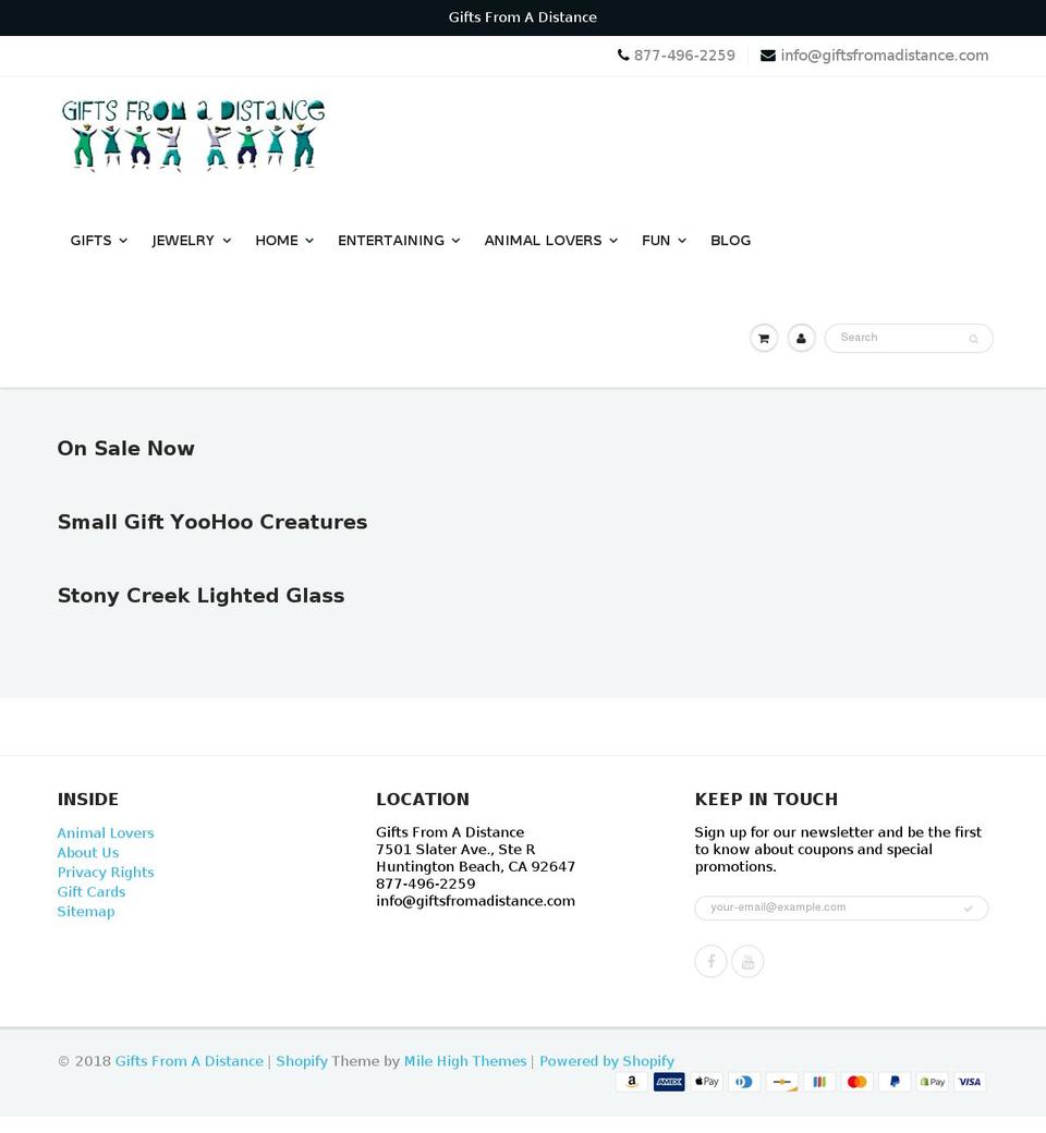 giftsfromadistance.org shopify website screenshot