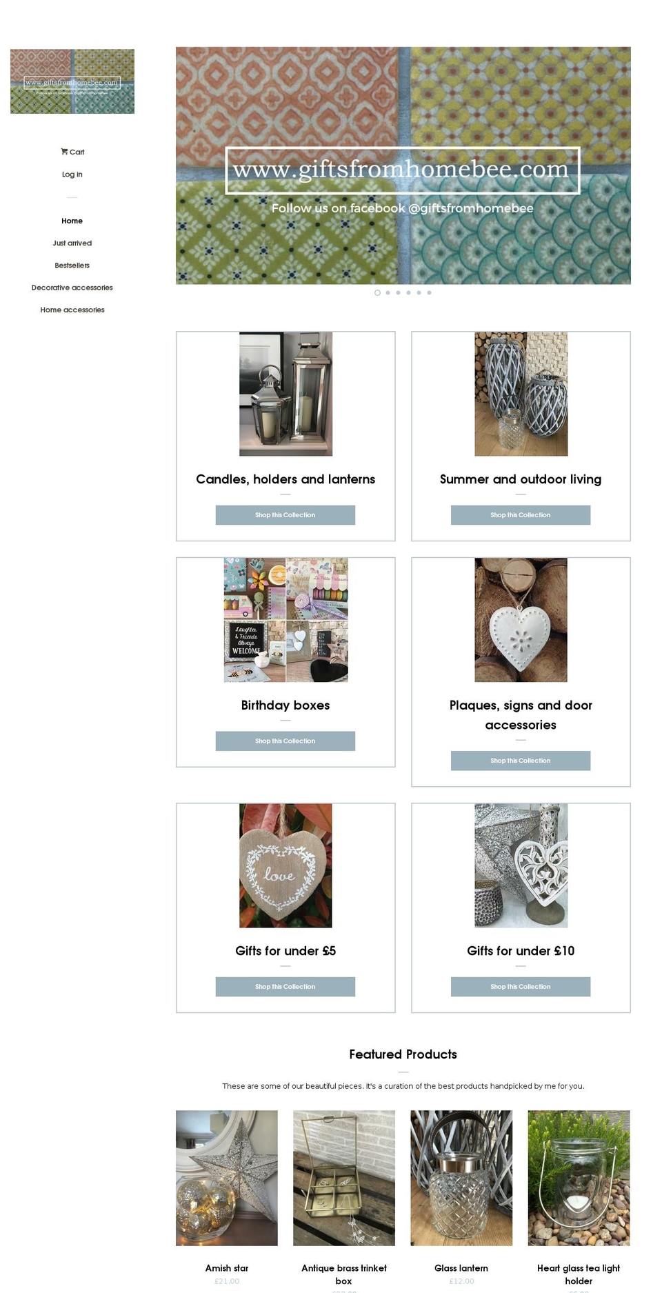 giftsfromhomebee.com — Shopify storefront screenshot