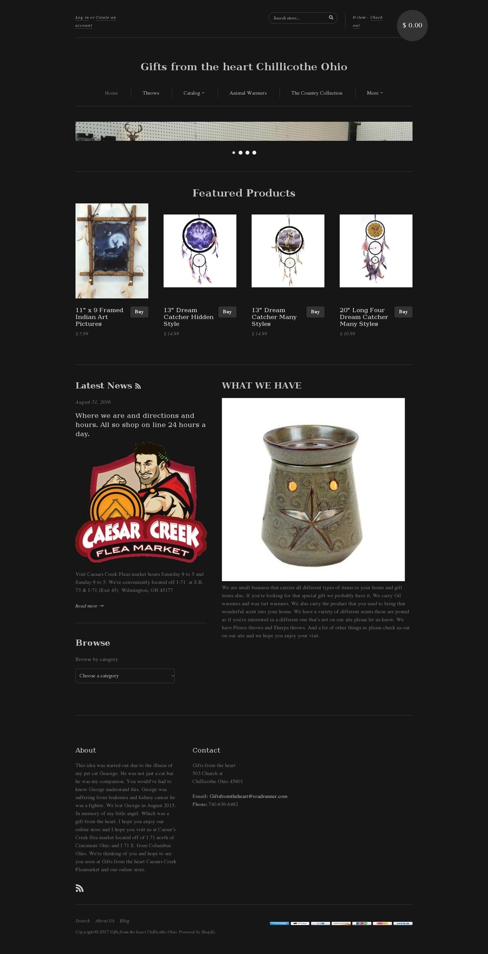 giftsfromtheheartchillicotheohio.com shopify website screenshot