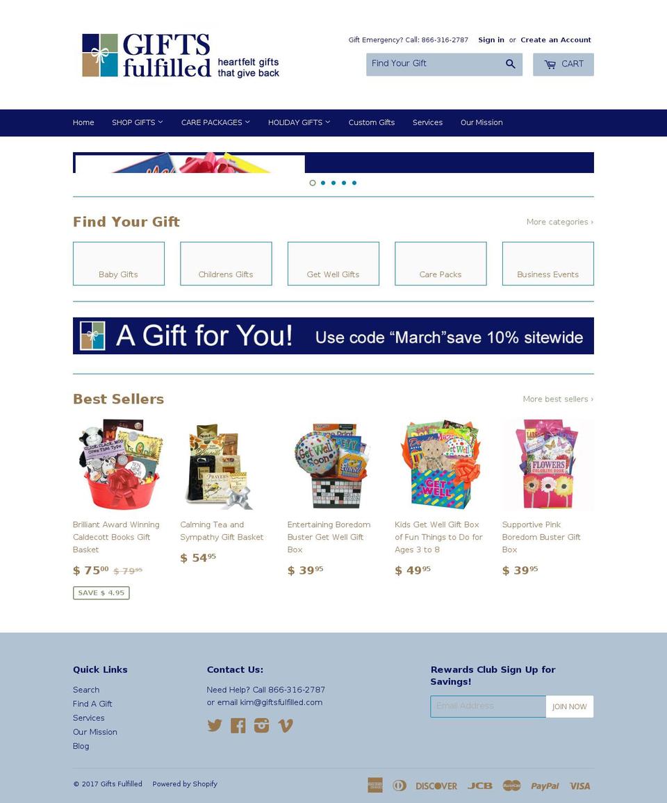 giftsfulfilled.com shopify website screenshot
