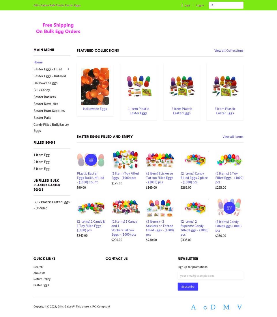 giftsgalorestore.net shopify website screenshot