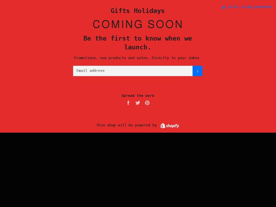 giftsholidays.com shopify website screenshot