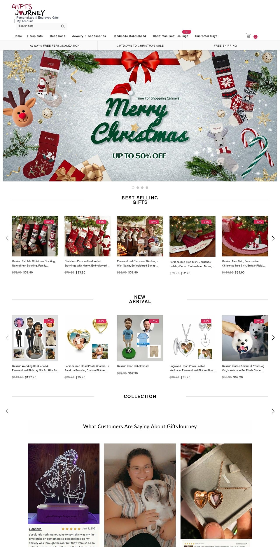 giftsjourney.com shopify website screenshot