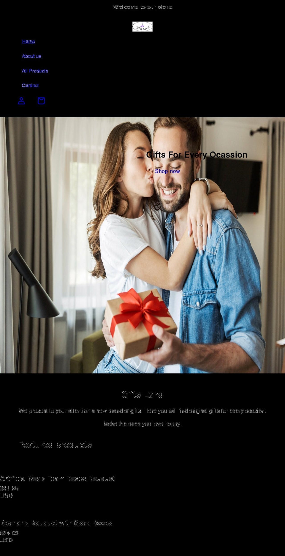 giftsland.net shopify website screenshot