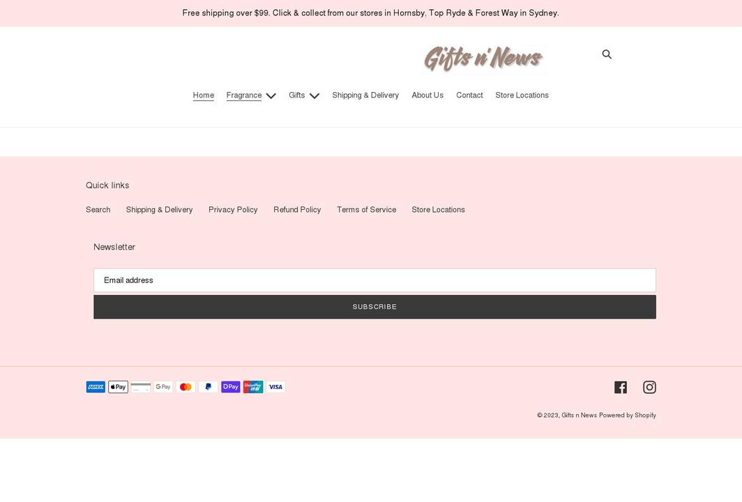 giftsnnews.com.au shopify website screenshot