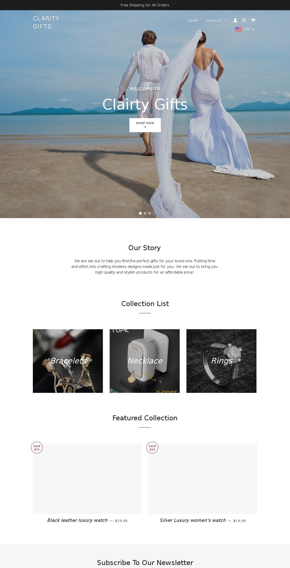 giftsofclarity.com shopify website screenshot