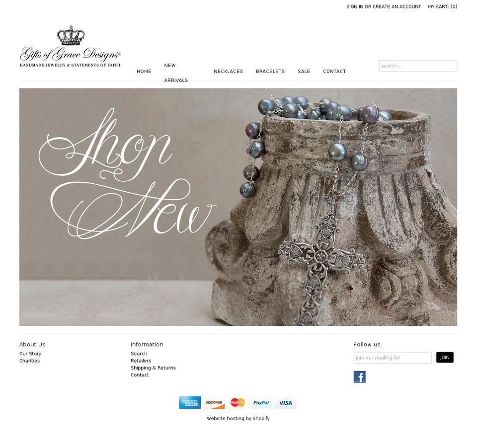 giftsofgracedesigns.com shopify website screenshot