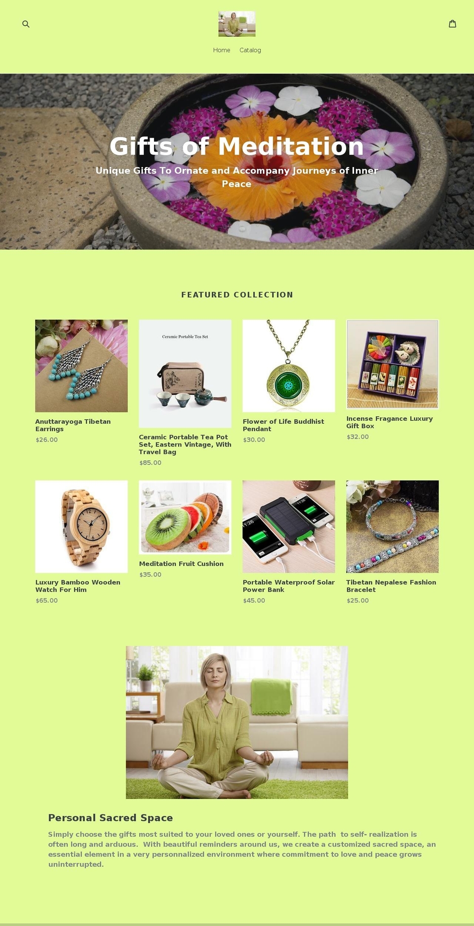 giftsofmeditation.com shopify website screenshot