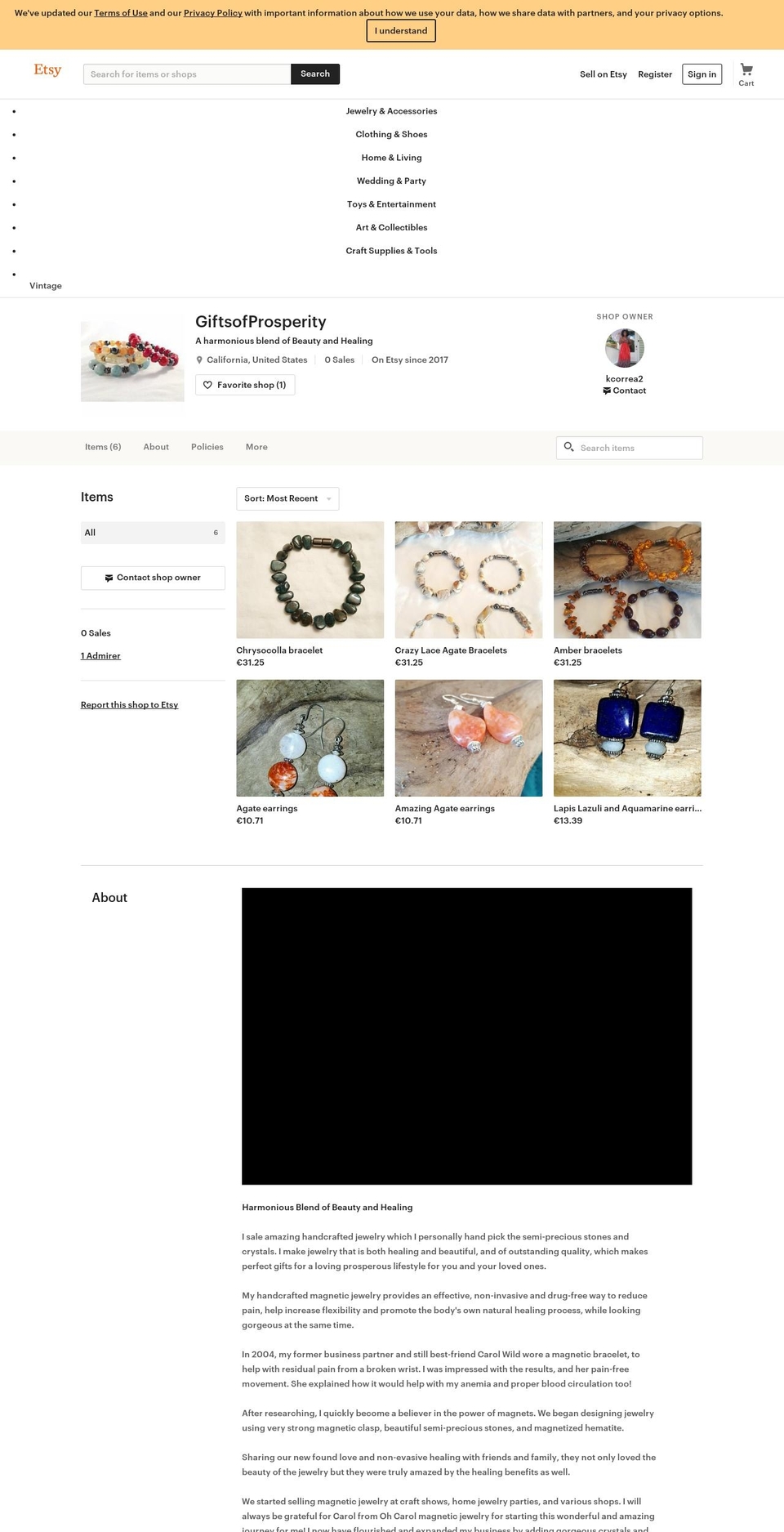 giftsofprosperity.com shopify website screenshot