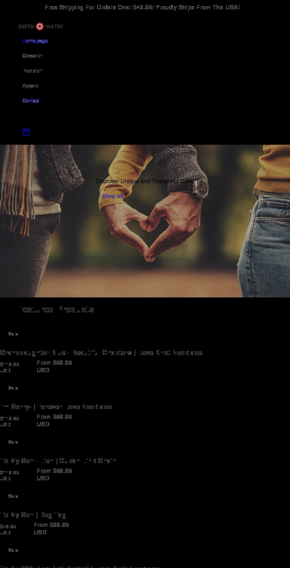 giftsomatic.com shopify website screenshot