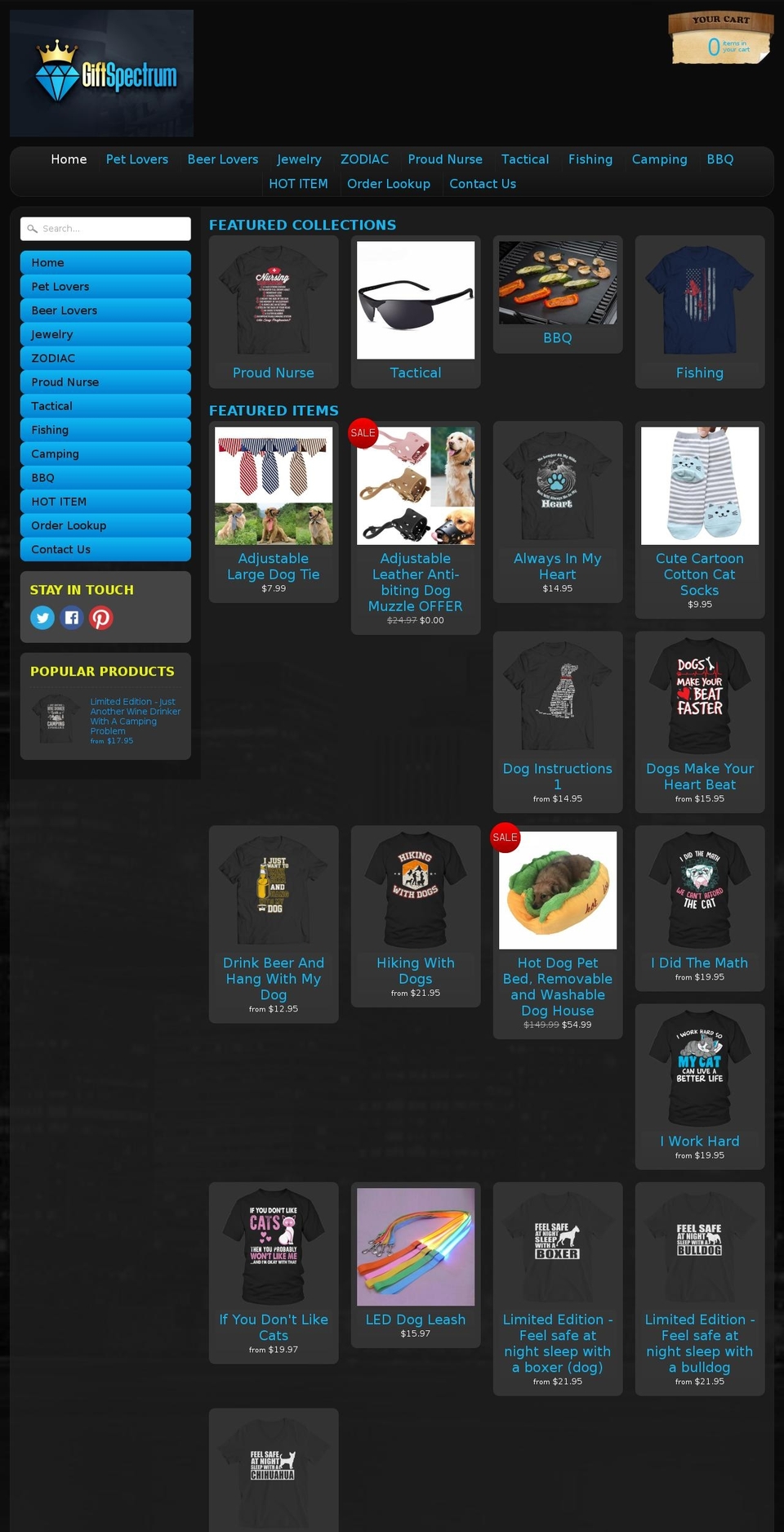 giftspectrum.com shopify website screenshot