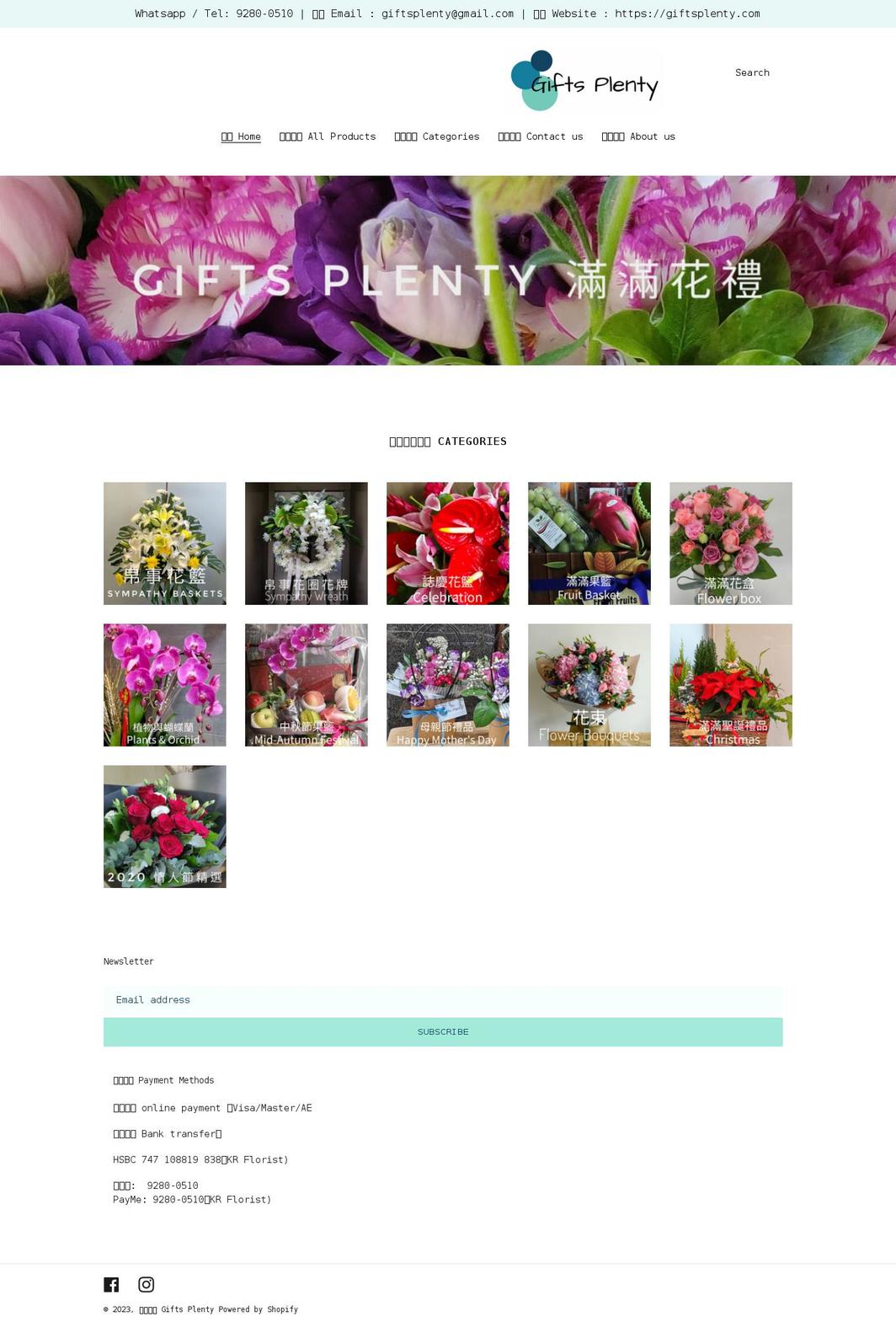 giftsplenty.com shopify website screenshot