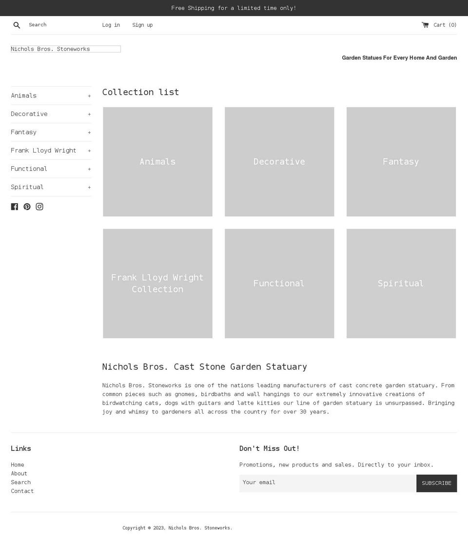 giftstatuary.com shopify website screenshot