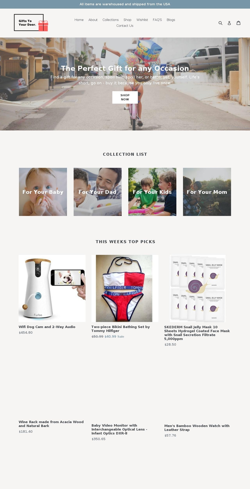 giftstoyourdoor.com — Shopify storefront screenshot