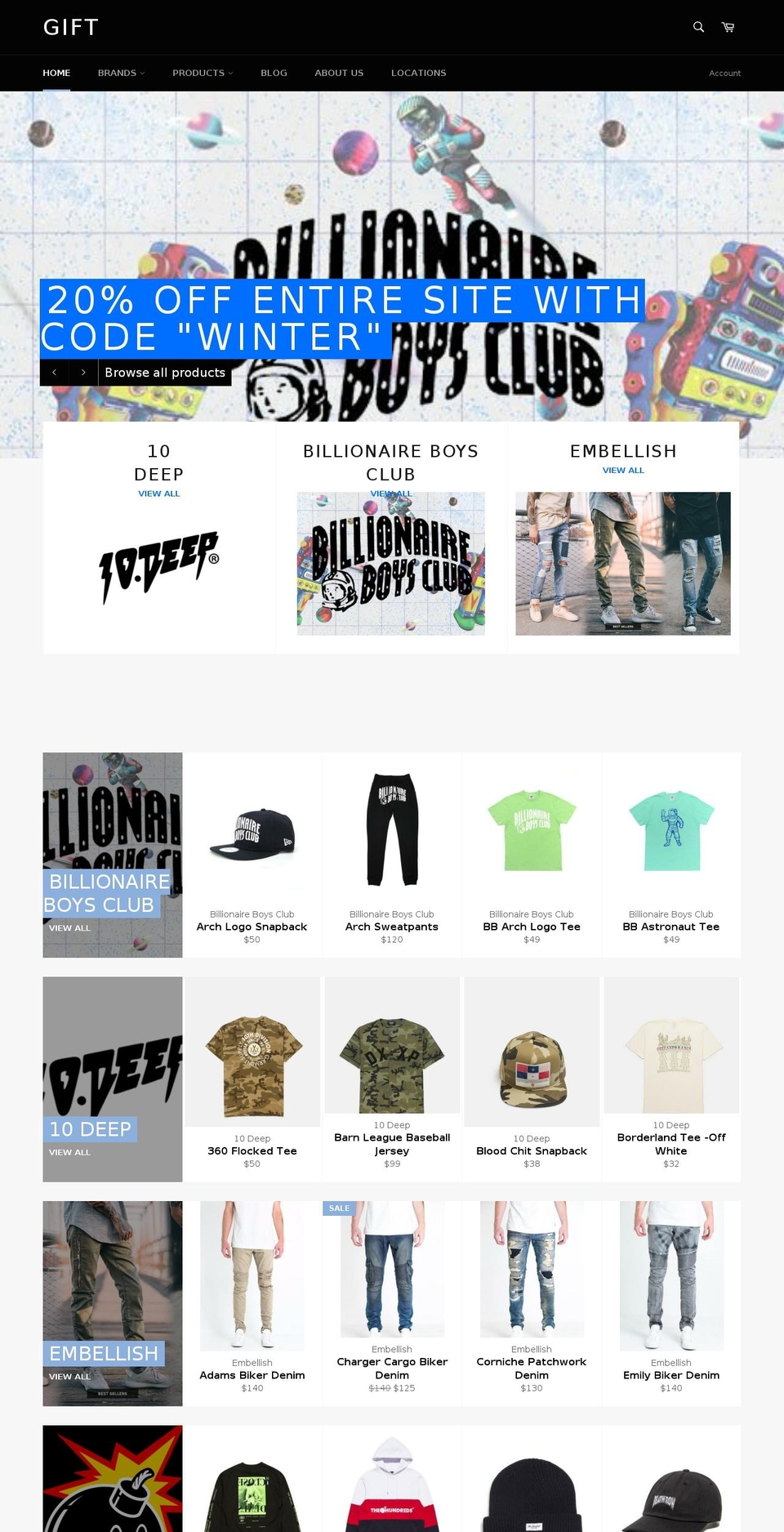giftstreetwear.com shopify website screenshot