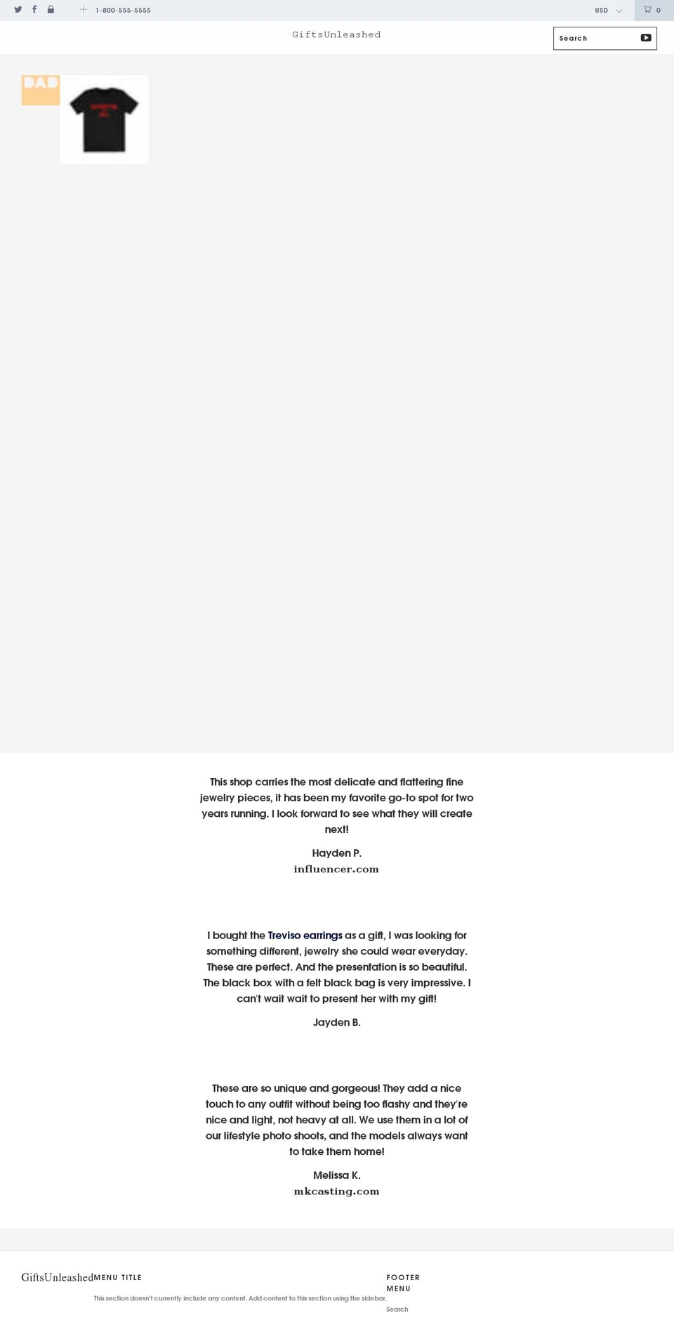 giftsunleashed.com shopify website screenshot