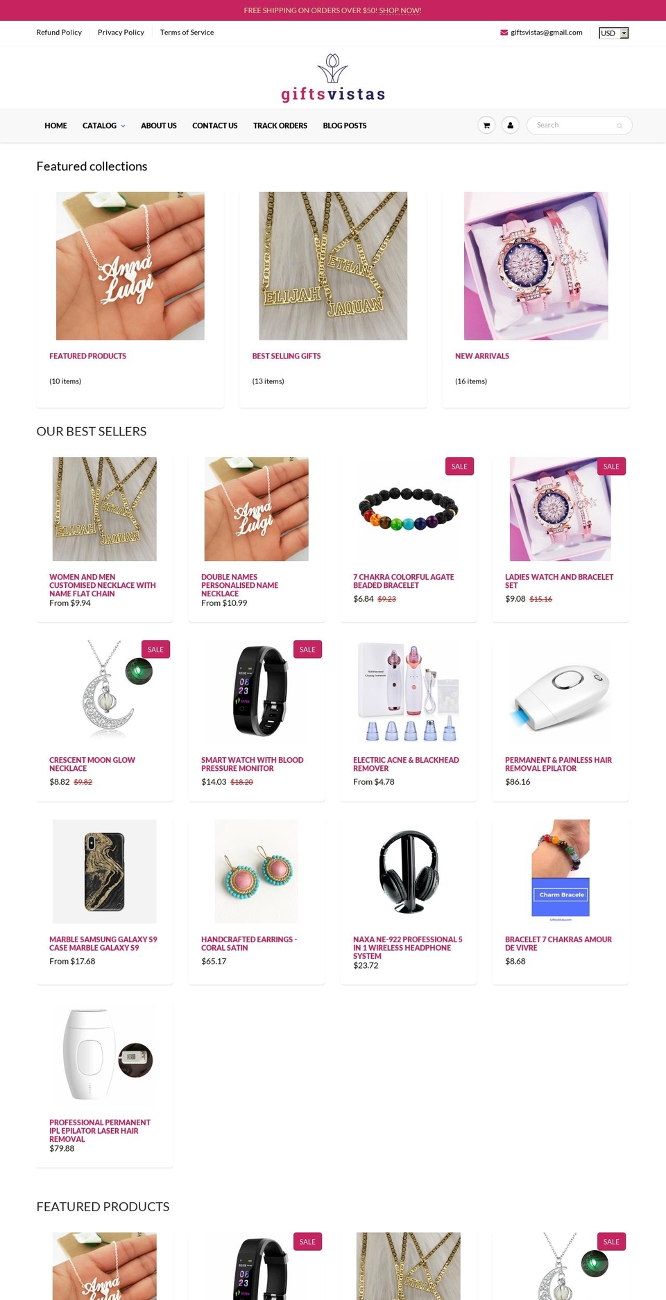 giftsvistas.com — Shopify storefront screenshot
