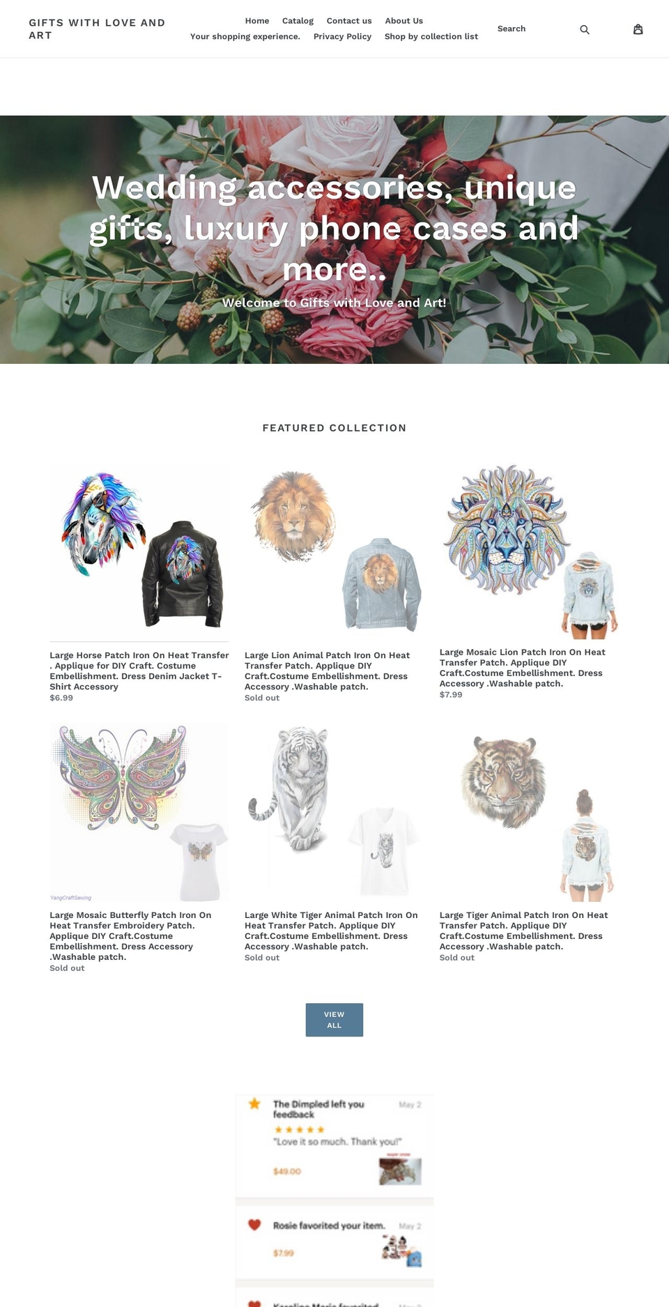 giftswithloveandart.com shopify website screenshot