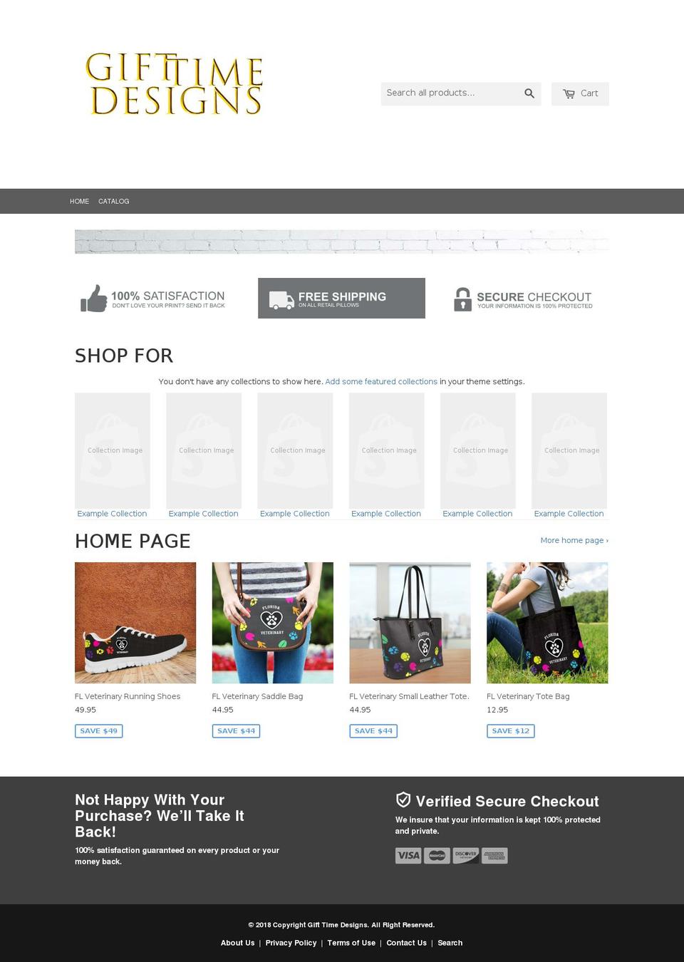 gifttimedesigns.com — Shopify storefront screenshot
