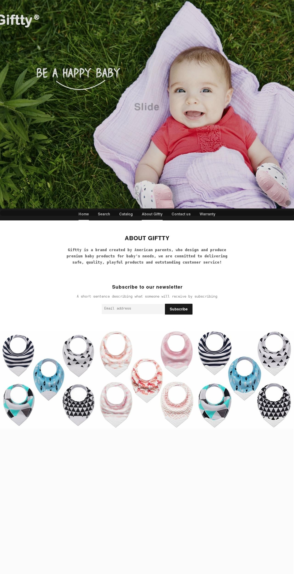 gifttybaby.com shopify website screenshot