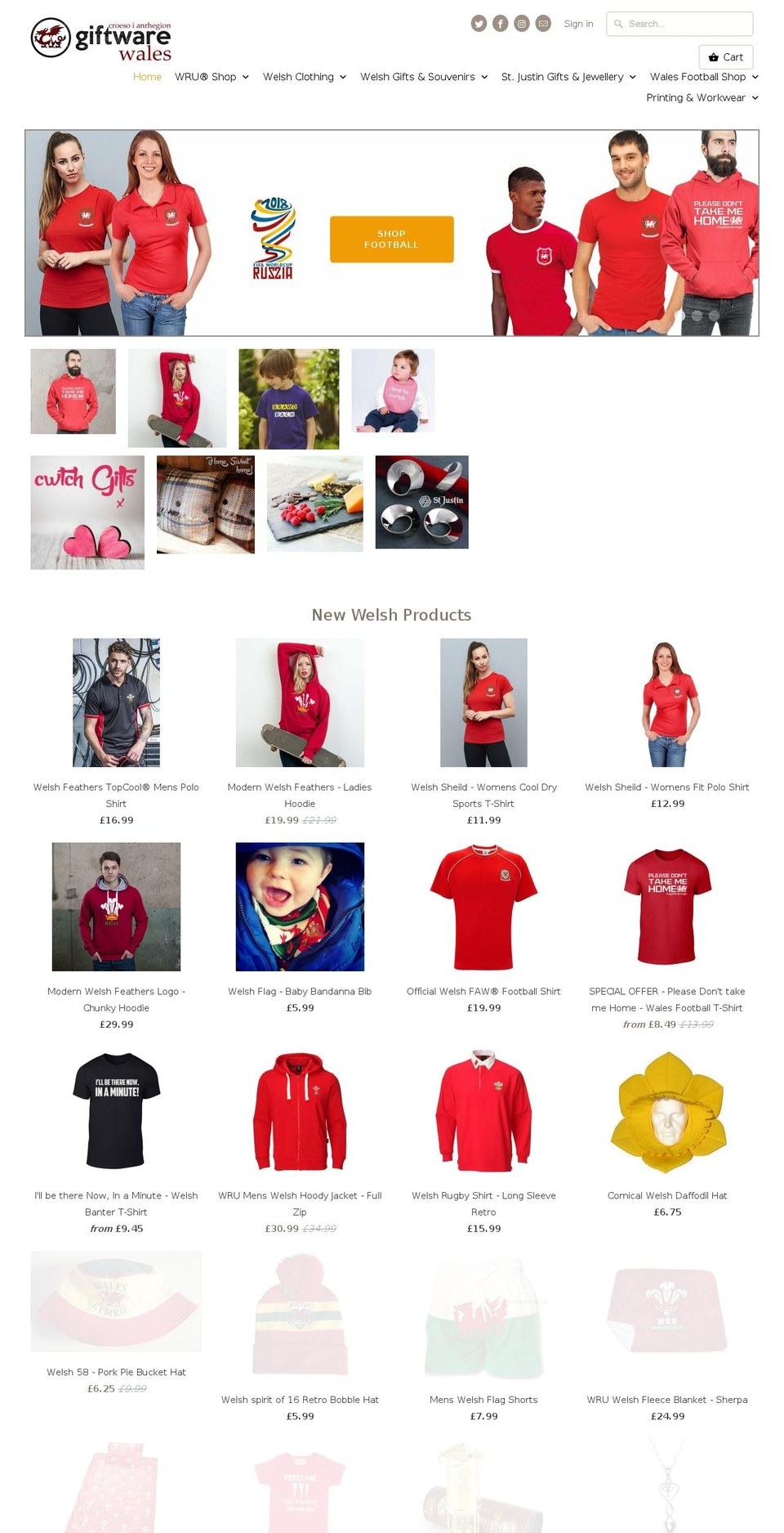 giftwarewales.co.uk shopify website screenshot