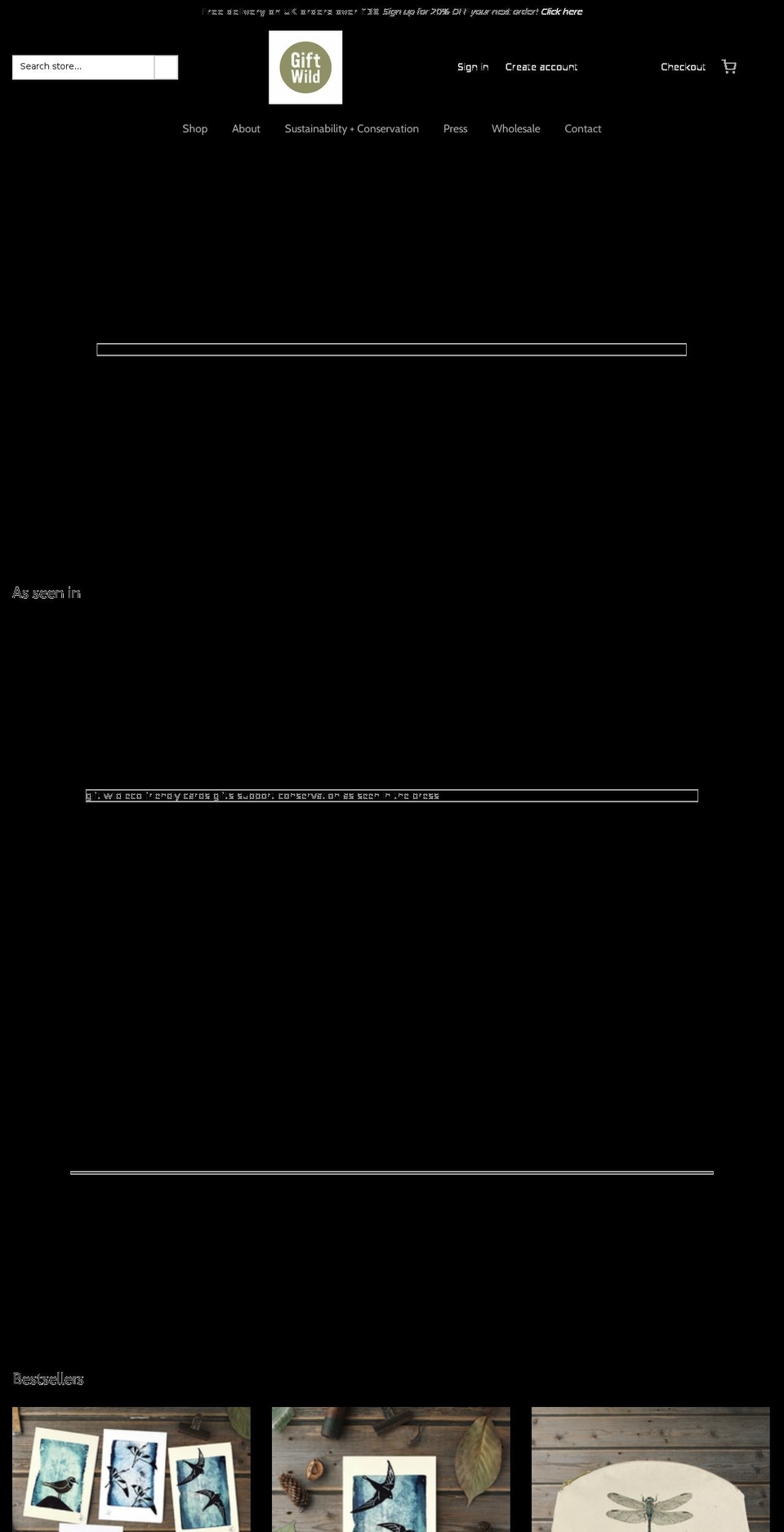 giftwild.co.uk shopify website screenshot