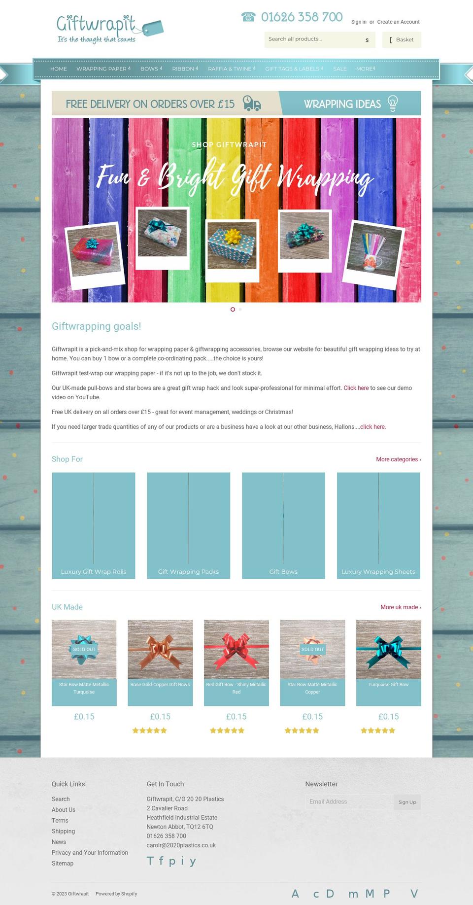 giftwrapit.co.uk shopify website screenshot