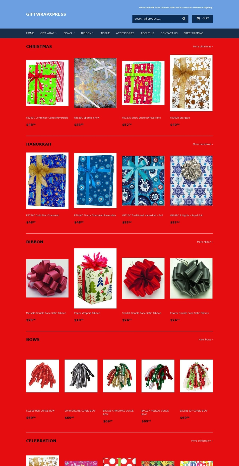 giftwrapxpress.com — Shopify storefront screenshot