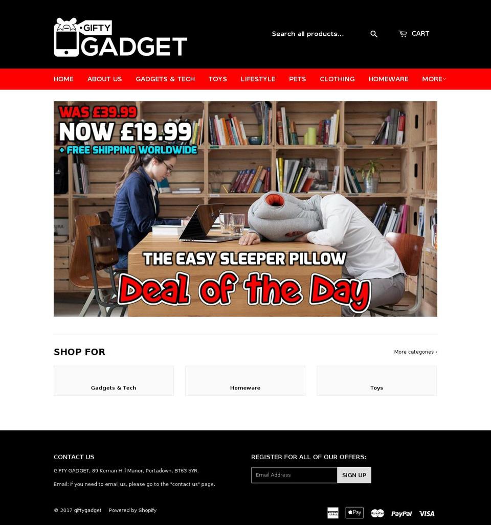 giftygadget.com shopify website screenshot