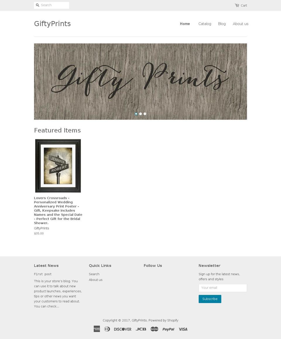 giftyprints.com shopify website screenshot