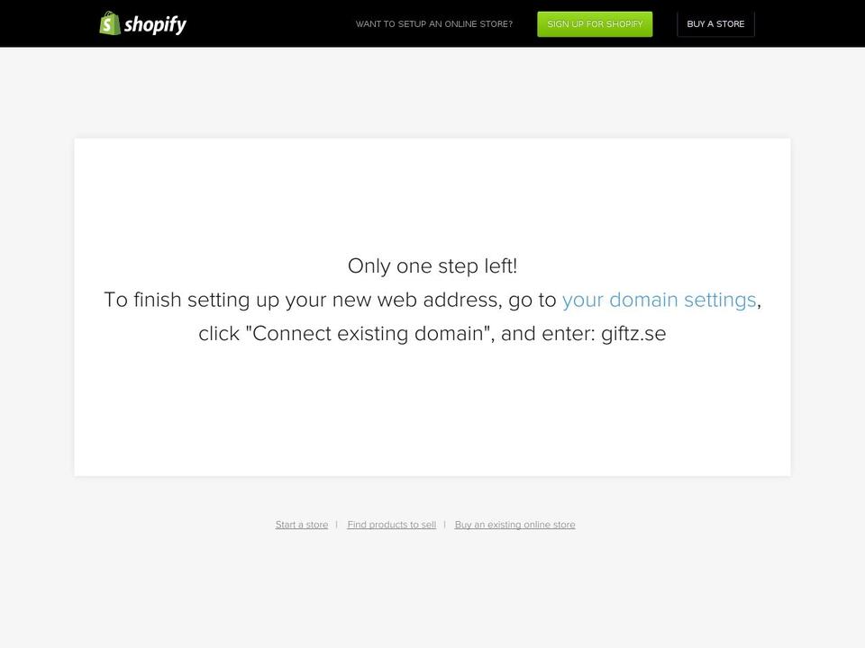 giftz.se shopify website screenshot