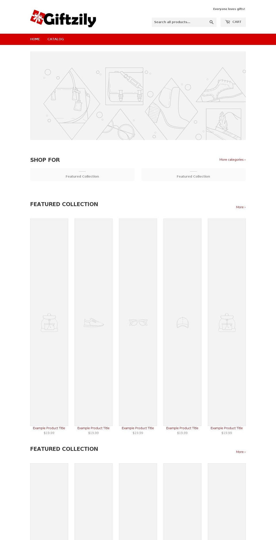 giftzily.com shopify website screenshot