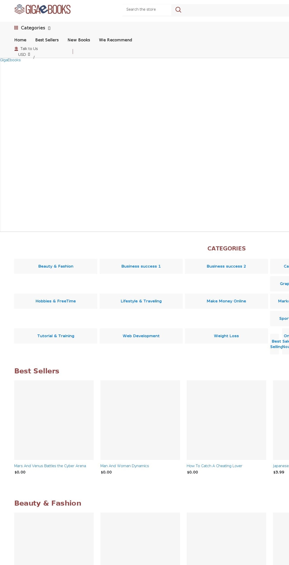 gigaebooks.com shopify website screenshot