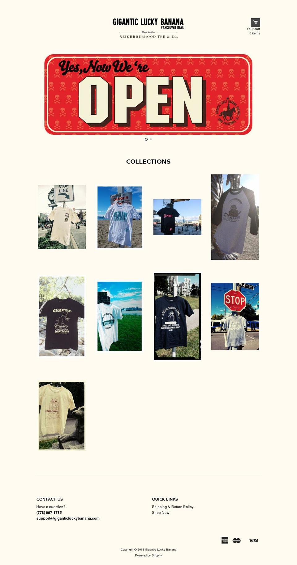 giganticluckybanana.com — Shopify storefront screenshot