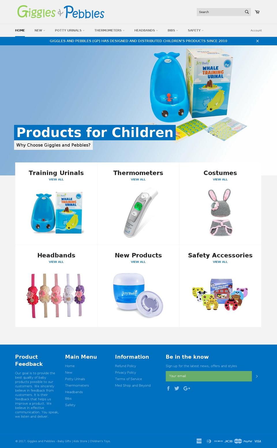 giggleandpebble.com shopify website screenshot