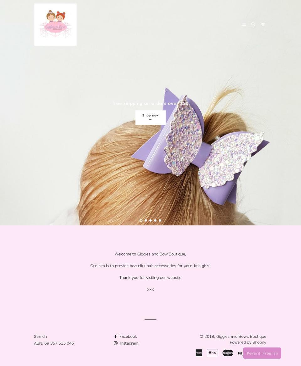 gigglesandbowsboutique.com — Shopify storefront screenshot