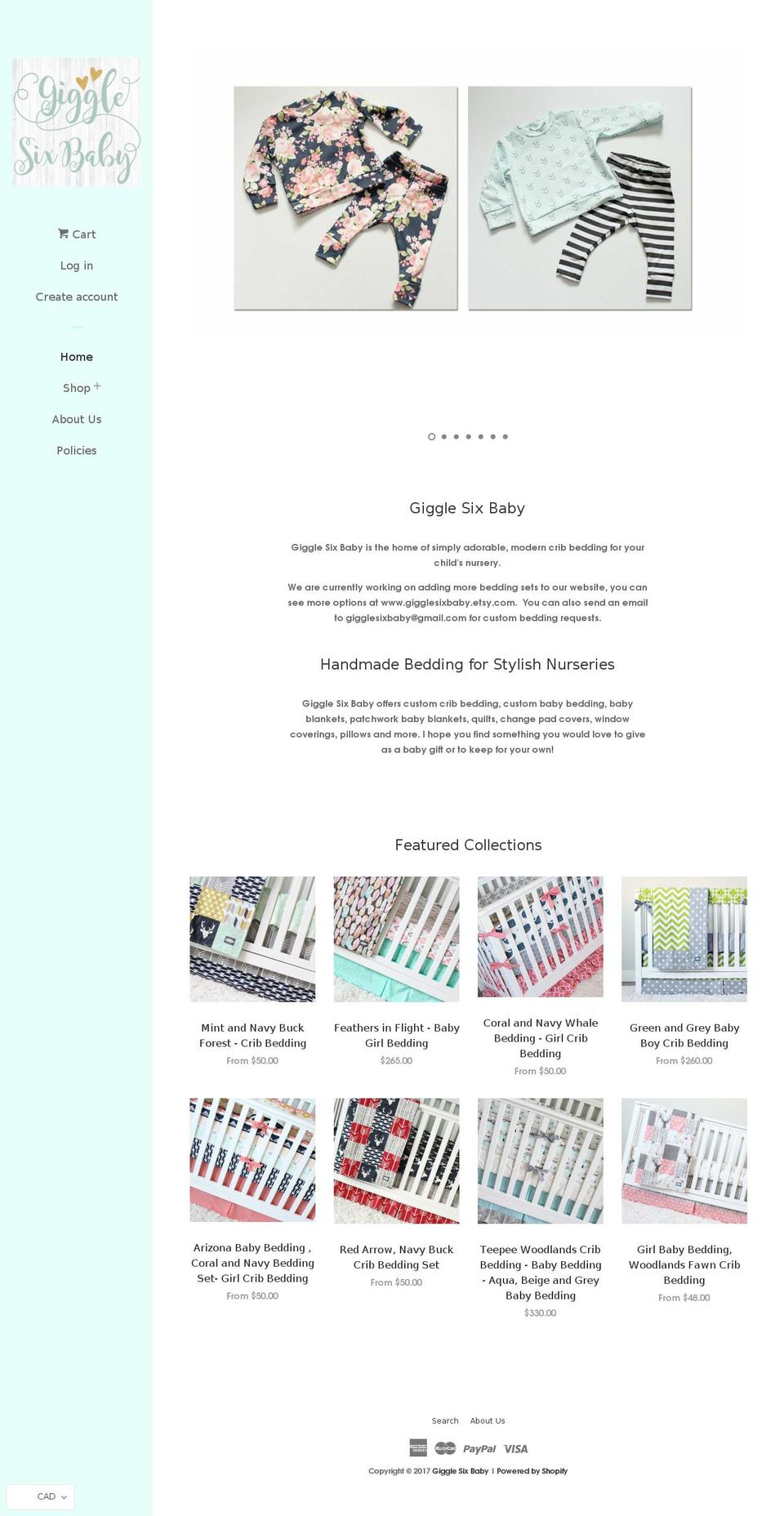 gigglesixbaby.com shopify website screenshot