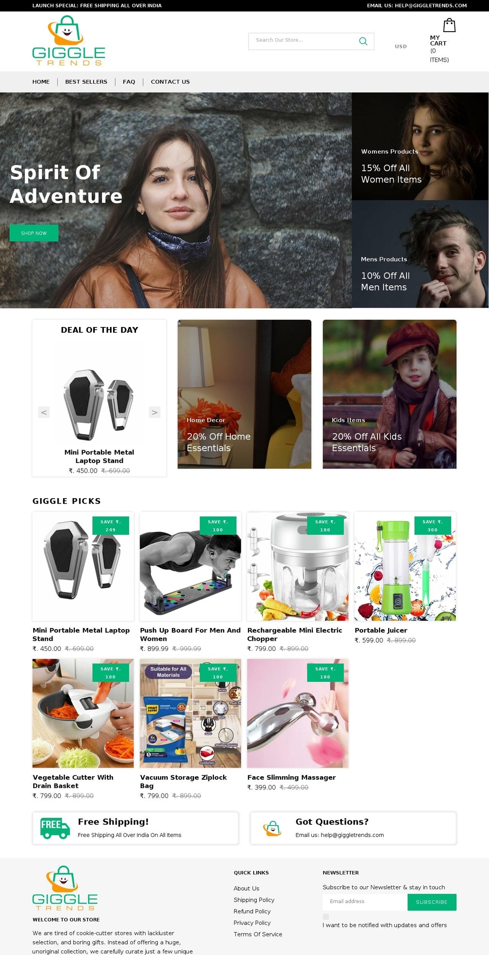 giggletrends.com shopify website screenshot