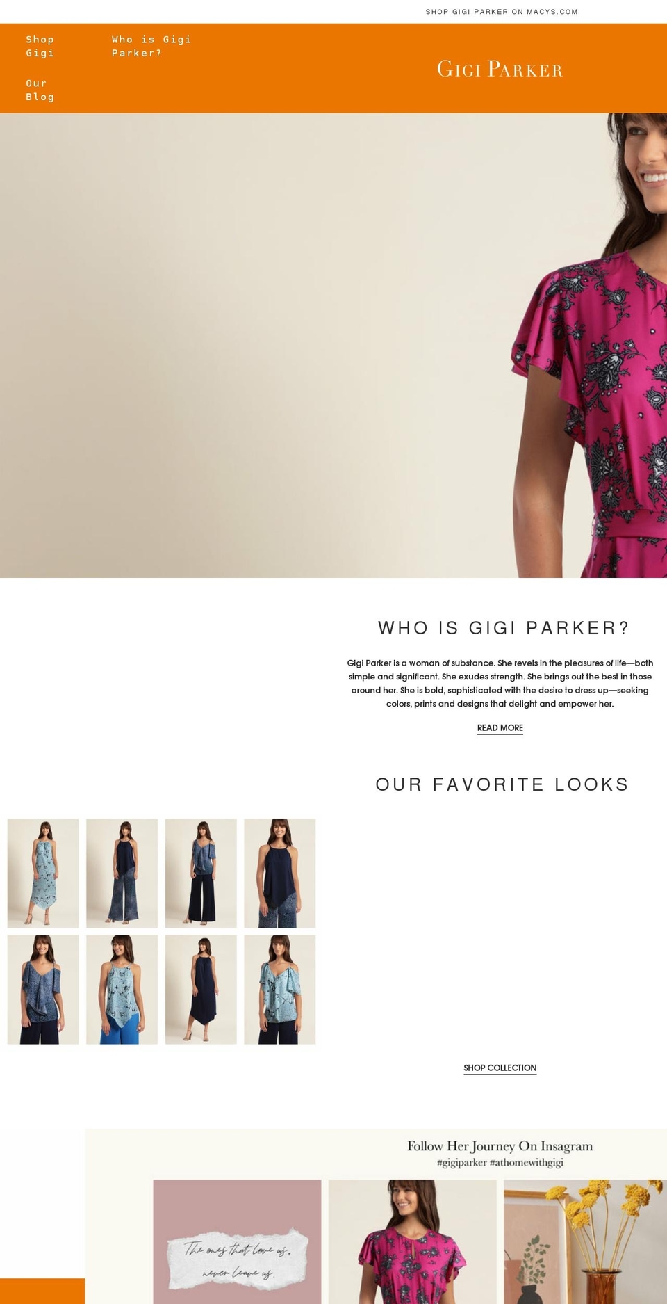 gigi-parker.com shopify website screenshot