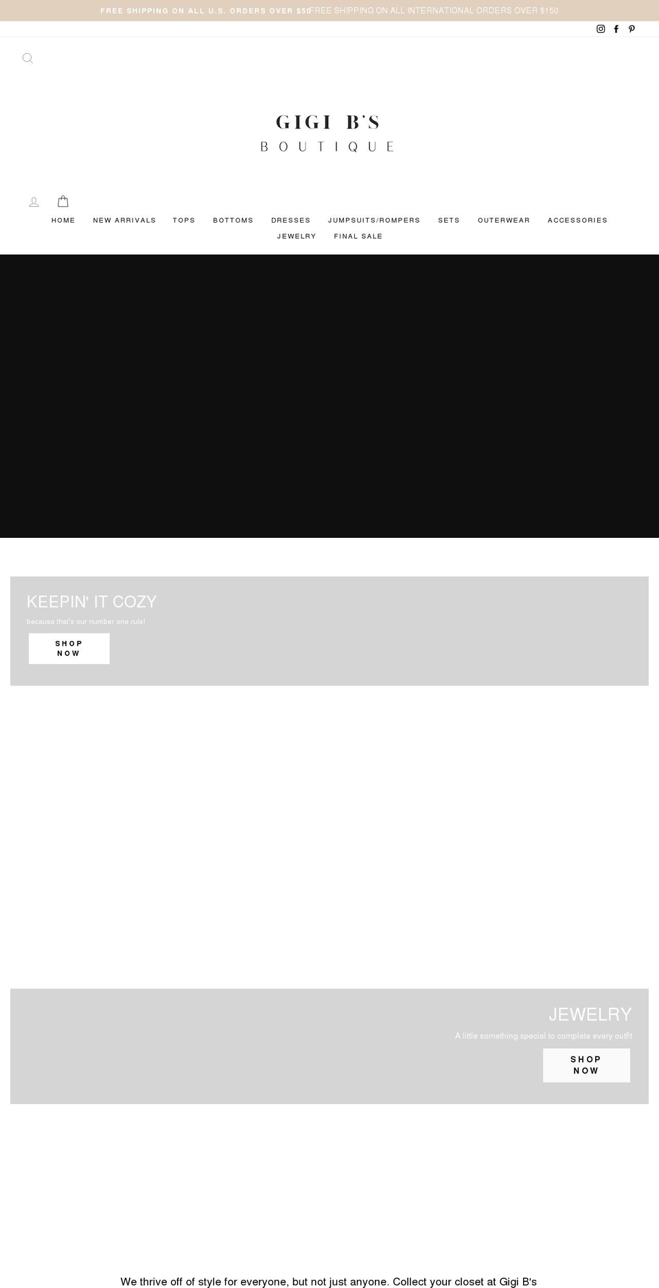 gigibsboutique.com shopify website screenshot