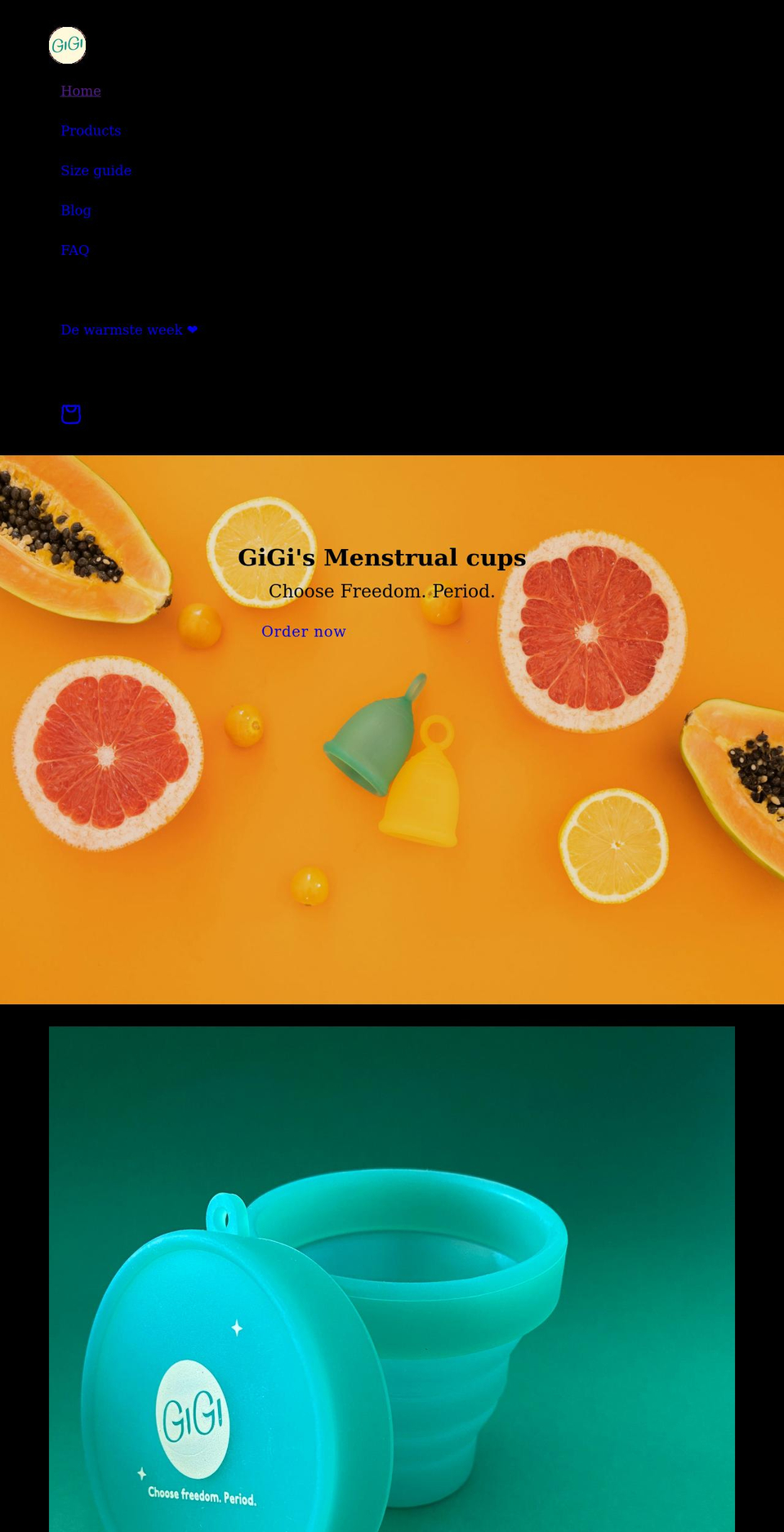 gigicup.com shopify website screenshot