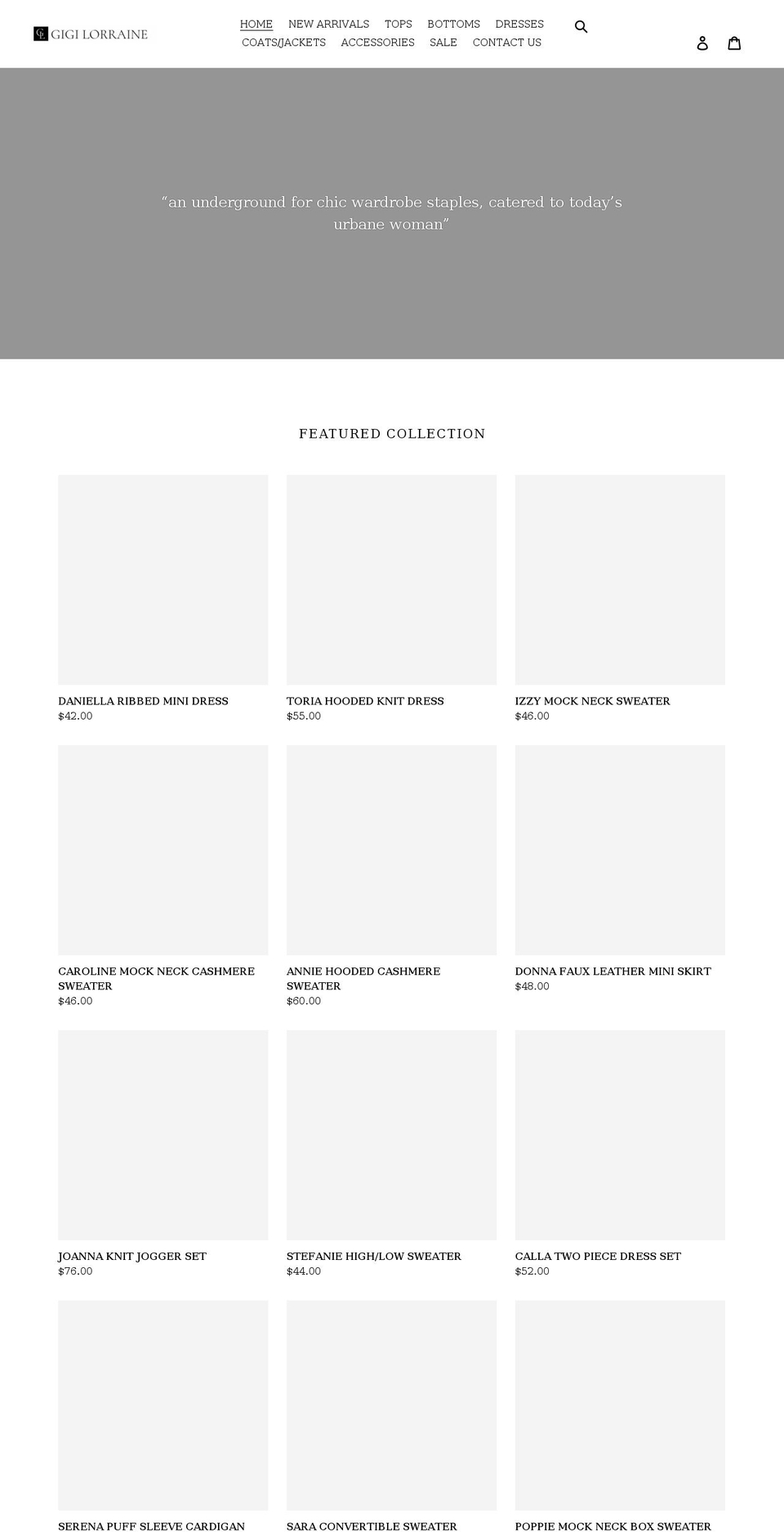 gigilorraine.com shopify website screenshot
