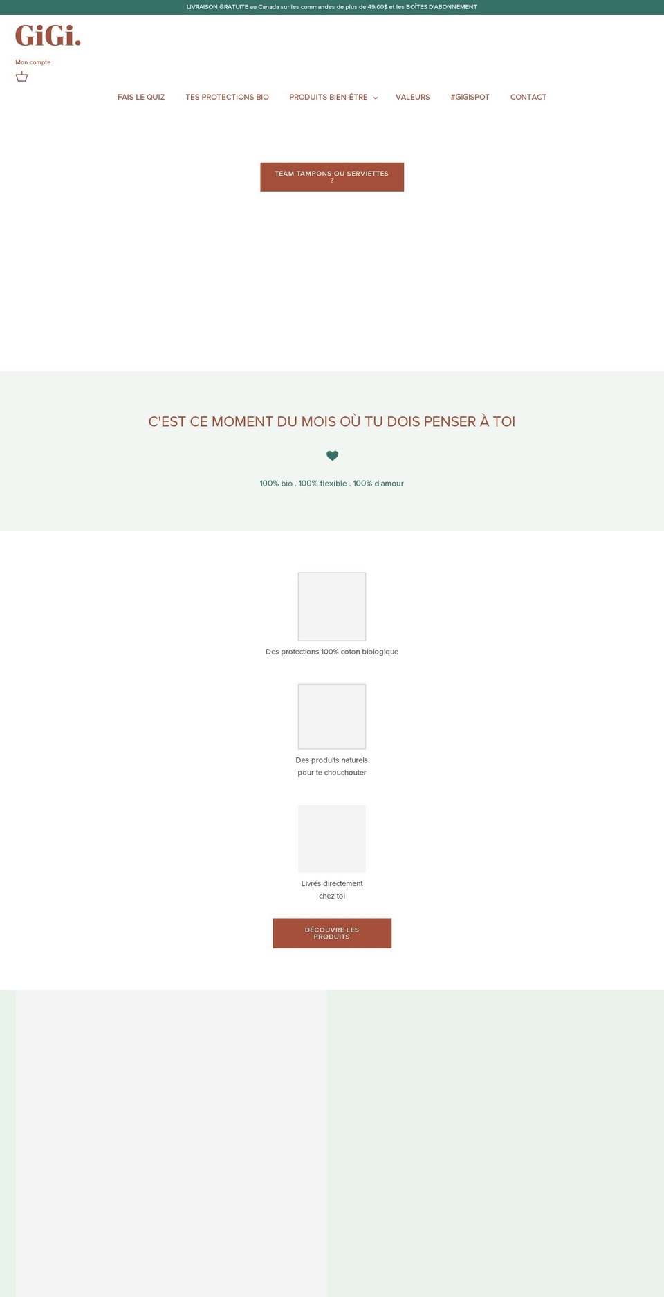 gigiorganic.com shopify website screenshot