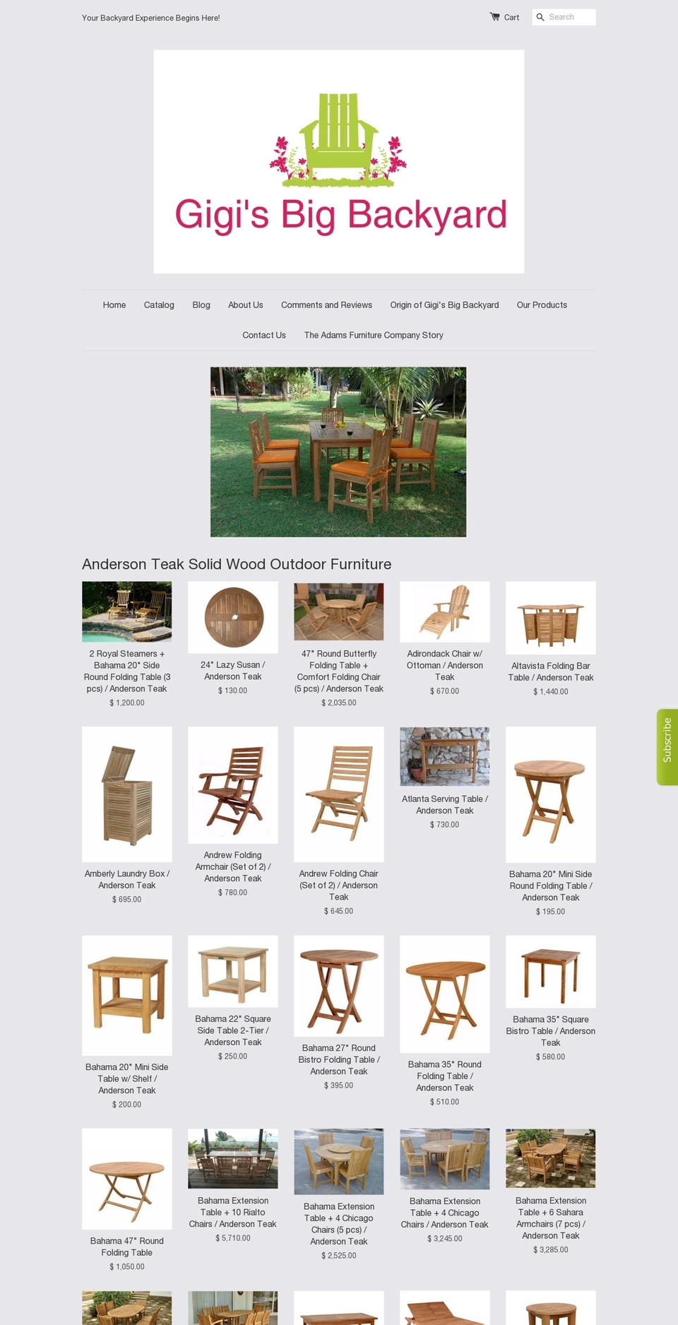 gigisbigbackyard.com shopify website screenshot