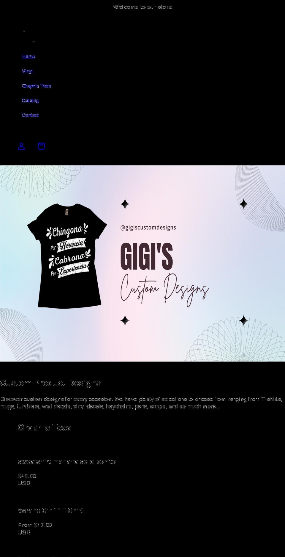 gigiscustomdesigns.com shopify website screenshot