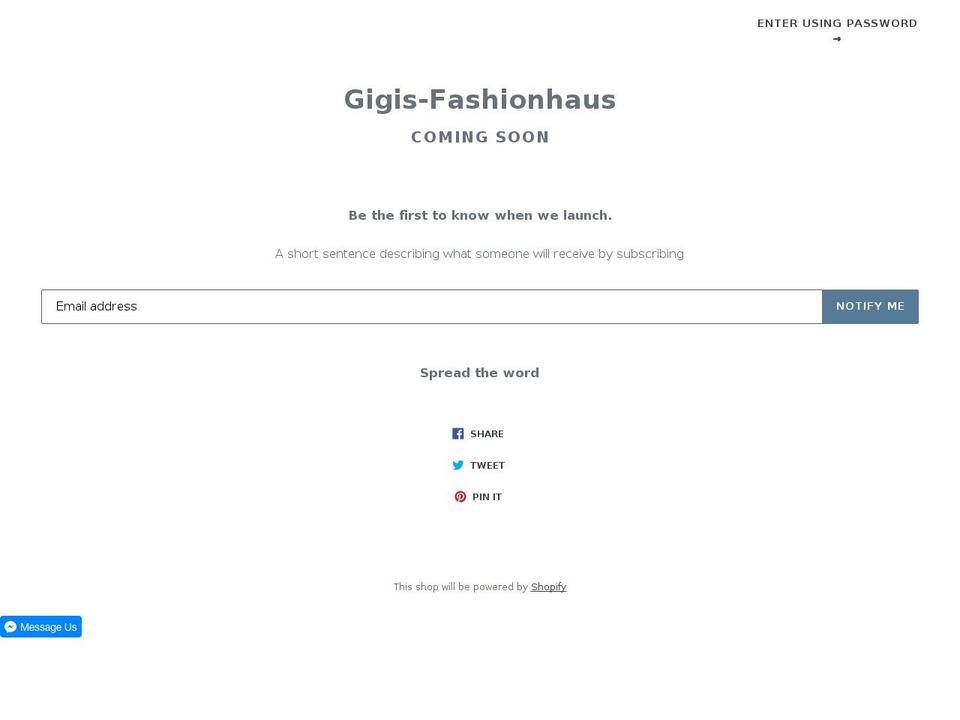 gigisfashionhaus.com — Shopify storefront screenshot