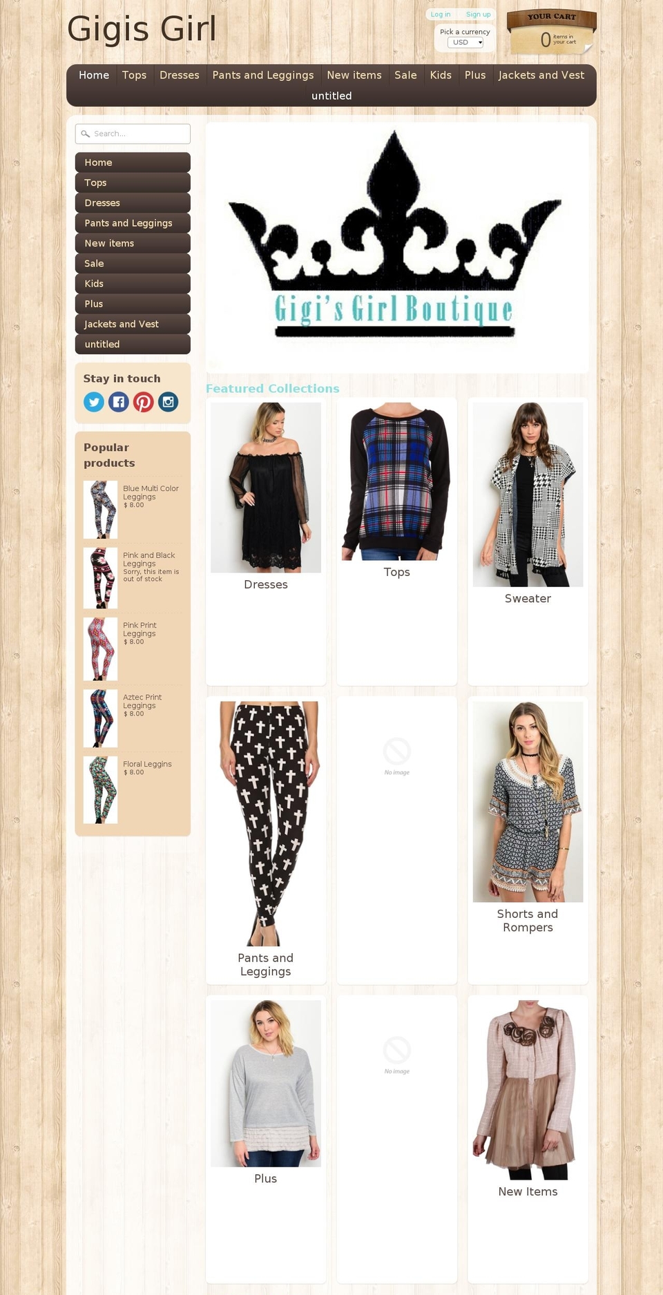 gigisgirlboutique.com shopify website screenshot