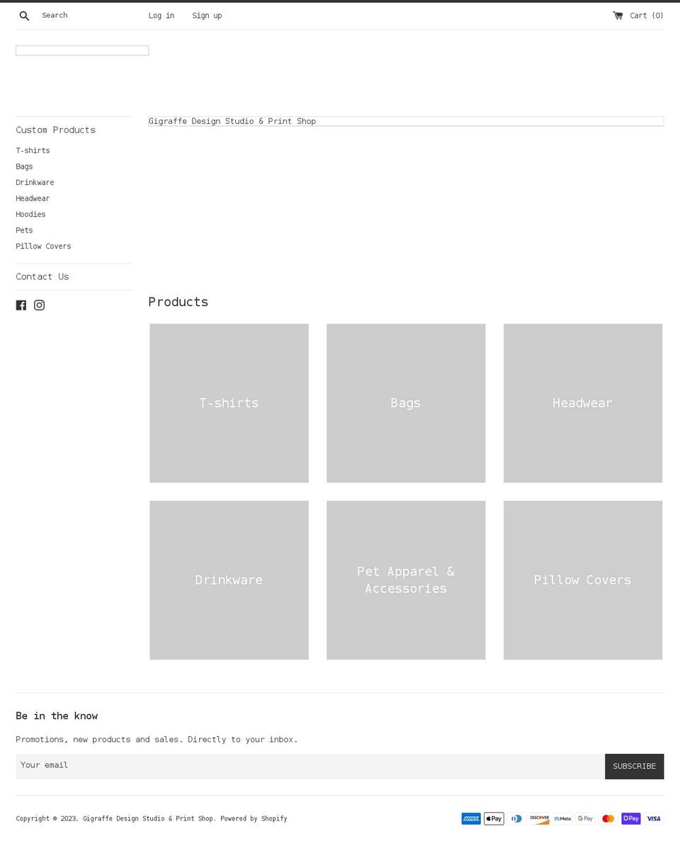 gigraffe.com shopify website screenshot